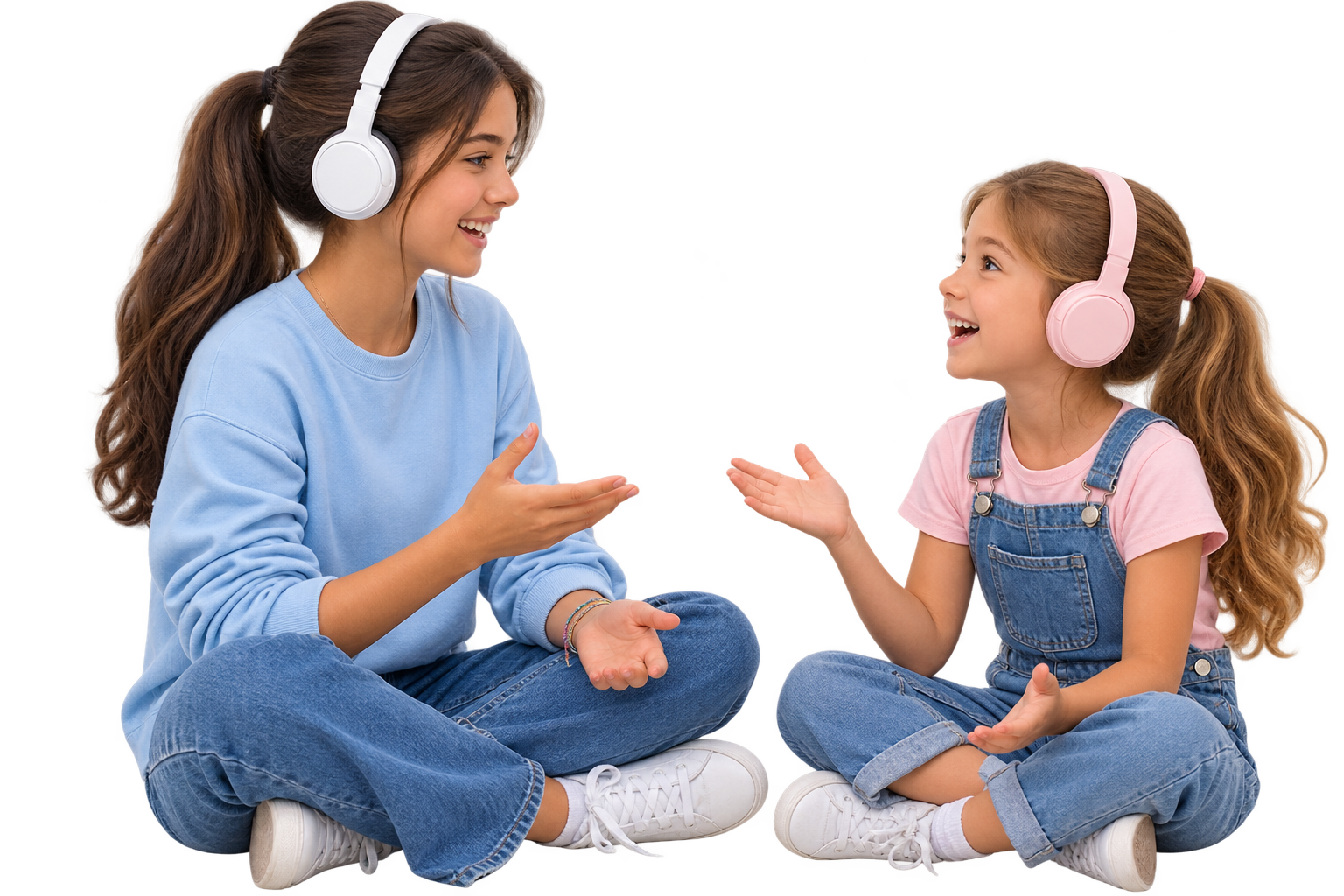 Due ragazze durante una conversazione con un Language Buddy